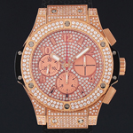 [최고급형 7750] Hublot Big Bang Steel full pav? diamonds Automatic Chronograph Rose Gold Rubber 341.SX.9010.RX.1704 - 위 블로 빅뱅 스틸 풀 파베 다이아몬드 오토매틱 크로노 그래프 로즈골드 러버 - HUB114