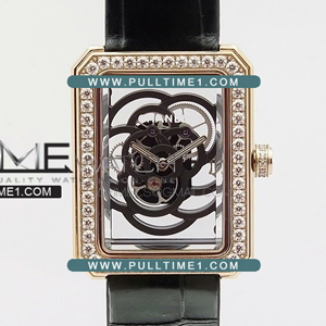 [Ronda quartz] Chanel Premiere RG Camellia Skeleton - 샤넬 프리미에르 크미리아 - NEL068