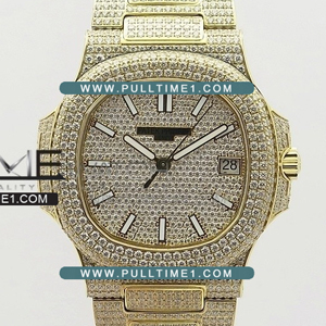 [324SC MOVE] Patek Philippe Nautilus Jumbo 5711 YG Full Paved Diamonds Best Edition - 파텍필립 노틸러스 점보 풀다이아몬드 - PP191