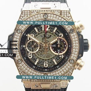 [HUB1220] Hublot Big Bang Unico RG Full Paved Diamonds 45mm 3A Best Edition - 위블로 빅뱅 유니코 다이아몬드 베스트 에디션 - HUB247