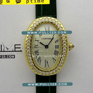 [SWISS QUARTZ] Cartier Baignoire Watch Diamond Bezel YG AF Best Edition - 까르띠에 베누아 베스트에디션