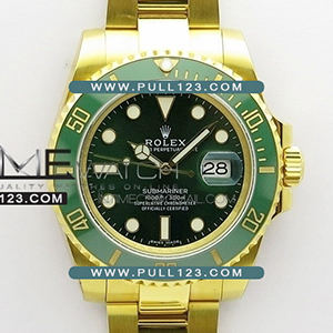 [2836 MOVE] Rolex Submariner 116610 LV 18K Wrapped gold YG RO 1:1 Best Edition - 롤렉스 서브마리너 그린 포금 베스트에디션