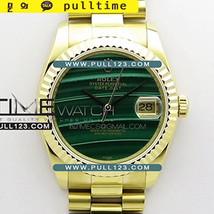 [2824 MOVE] Rolex DateJust 36mm YG Malachite Dial EDF Best Edition - 롤렉스 데이져스트 옐로우골드 오토매틱 베스트에디션