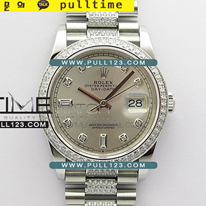 [2836 MOVE] Rolex DayDate 128239 36mm SS/Crystal BP President Bracelet Best Edition - 로렉스 데이데이트 주얼리 베스트에디션