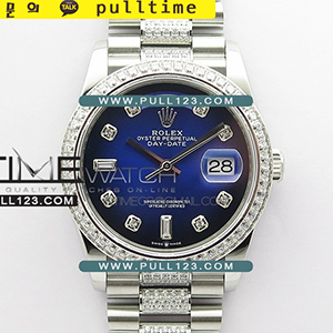 [2836 MOVE] Rolex DayDate 128239 36mm SS/Crystal BP President Bracelet Best Edition - 로렉스 데이데이트 주얼리 베스트에디션