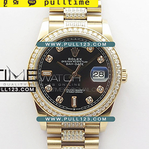 [2836 MOVE] Rolex DayDate 128239 36mm RG/Crystal BP President Bracelet Best Edition - 로렉스 데이데이트 로즈골드 주얼리 베스트에디션