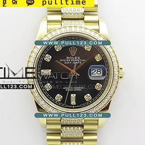 [2836 MOVE] Rolex DayDate 128239 36mm YG/Crystal BP President Bracelet Best Edition - 로렉스 데이데이트 옐로우골드 주얼리 베스트에디션