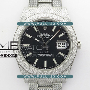 [2824 MOVE] Rolex DateJust 41mm SS 126334 904L Full Paved Diamonds BP Best Edition - 롤렉스 데이져스트 풀 다이아몬드 베스트에디션