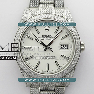 [2824 MOVE] Rolex DateJust 41mm SS 126334 904L Full Paved Diamonds BP Best Edition - 롤렉스 데이져스트 풀 다이아몬드 베스트에디션