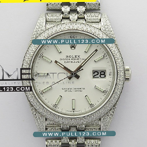 [2824 MOVE] Rolex DateJust 41mm 126334 Full Paved Diamonds 904L SS BP Best Edition - 롤렉스 데이져스트 오토매틱 베스트에디션