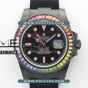 [3135 MOVE] Rolex Submariner VPD Pink Lady Rainbow Bezel SS RA 1:1 Best Edition - 롤렉스 서브마리너 레인보우 베스트에디션