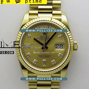 [무브먼트 선택] Rolex DayDate 36mm 128238 Gain Weight YG QF 1:1 Best Edition - 로렉스 데이데이트 베스트에디션