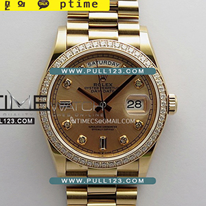 [2836 MOVE] Rolex DayDate 36mm 128345 904L RG Gain Weight KF 1:1 Best Edition - 로렉스 데이데이트 베스트에디션 무게추가버전