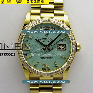 [2836 MOVE] Rolex DayDate 36mm 128348 904L YG Gain Weight KF 1:1 Best Edition - 로렉스 데이데이트 베스트에디션 무게추가버전